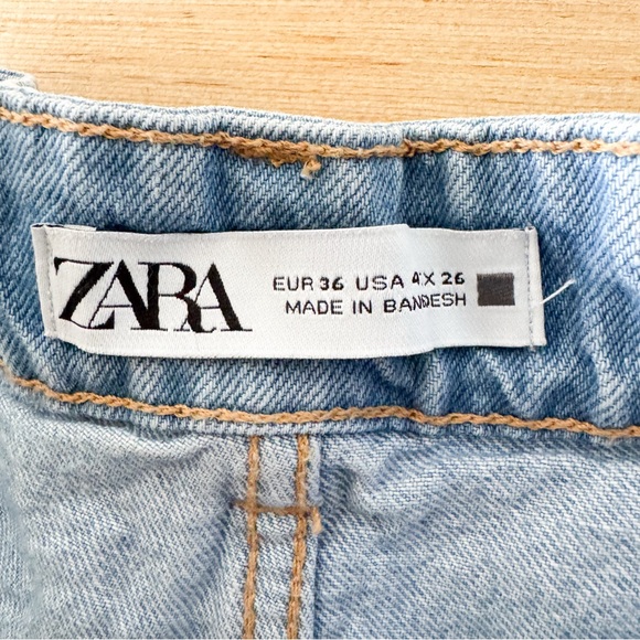 Zara Women's High Waist Light Blue Jean Shorts Size 4 - Picture 5 of 7
